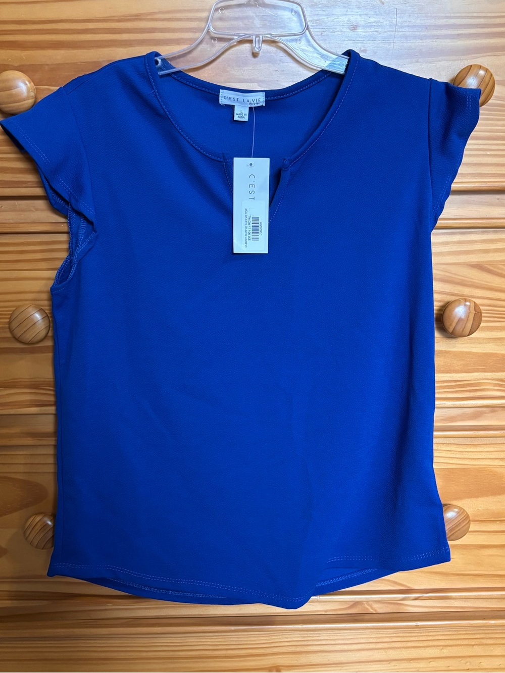 Women's Royal Blue Short Sleeve Top
